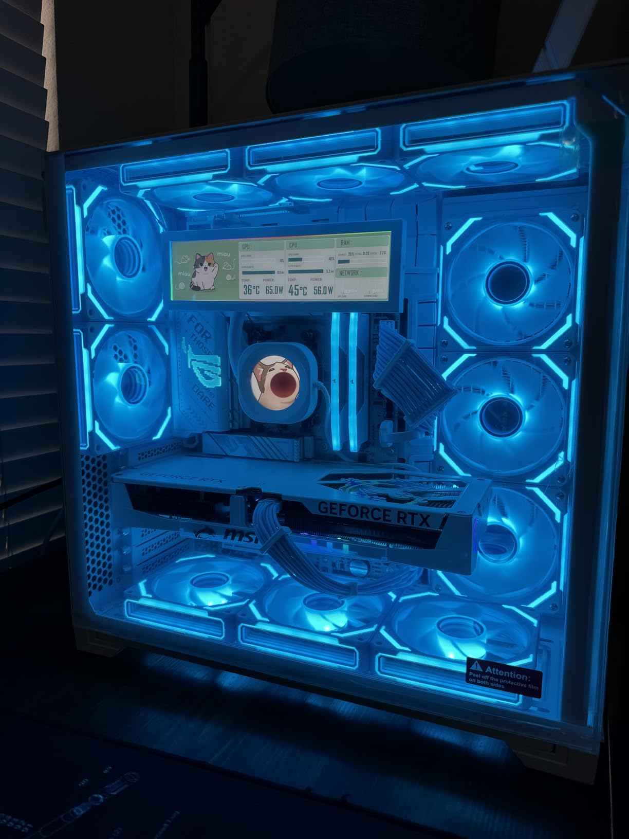 AsiaHorse COSMIQ 120mm Case Fan, Infinity Mirror FDB Reverse Fan with 5V 3-PIN Connector and Small Controller, 2000 RPM and 68.5CFM,Unit Daisy Chain PWM RGB PC Fans for Cases CPU Liquid Coolers, 3Pack customer photo 1