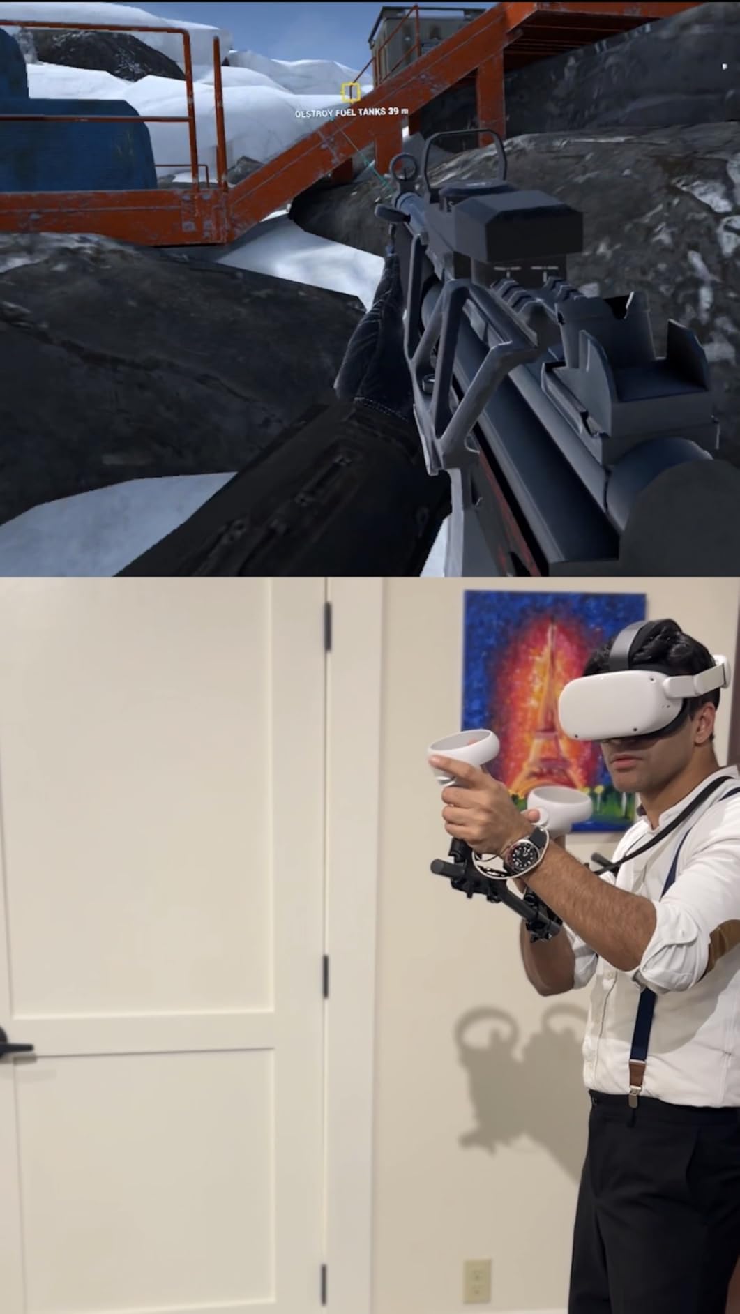 Gun Stock for Meta Quest 3, Compatible with VR Meta Quest 3s Controller Grips for Enhance Stability and Control Magnetic Stock Rifle Adapter (Black) customer photo 1