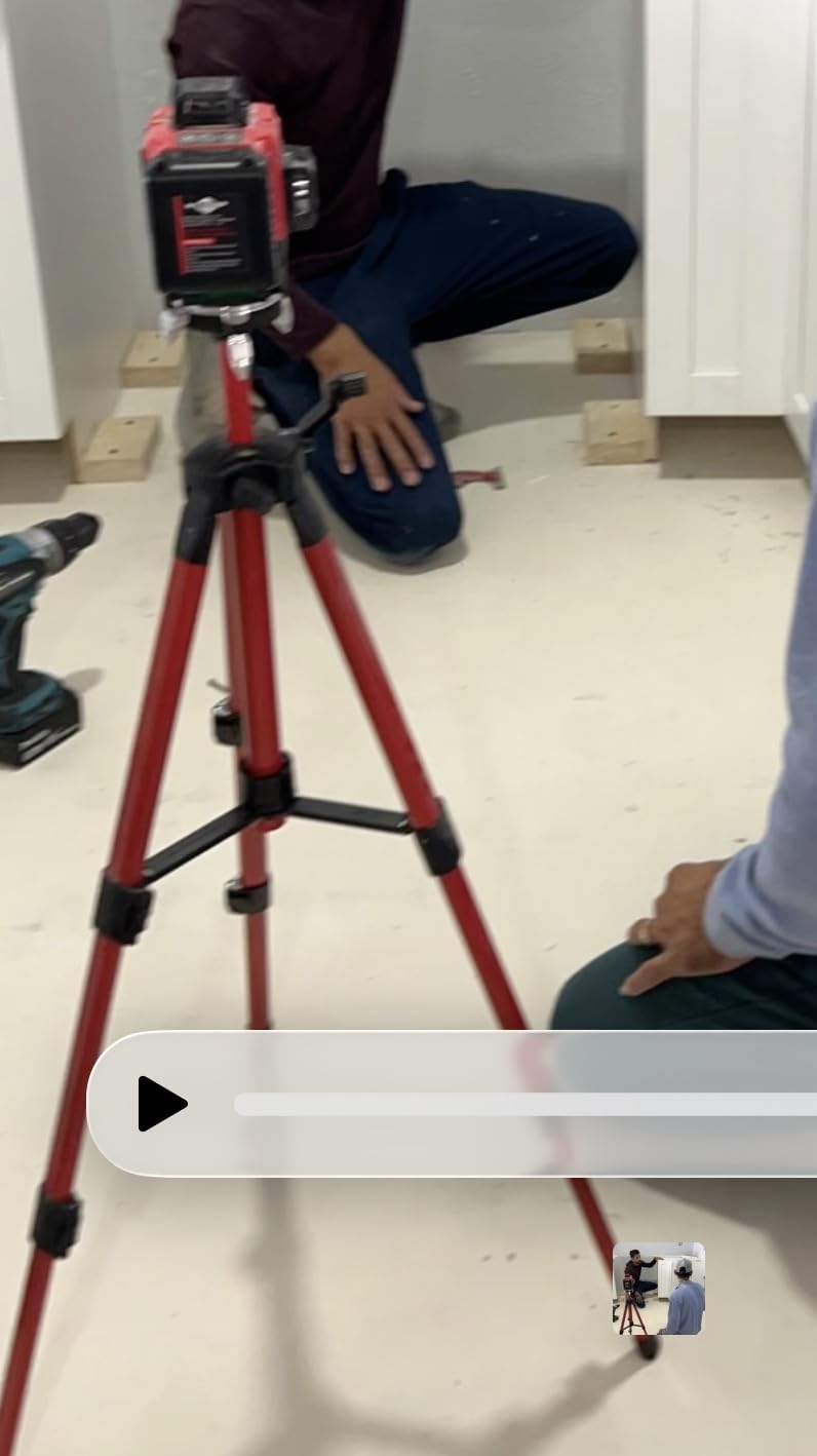 Laser Level 360 Self Leveling with Tripod,WEIDDW 4D Lazer Level,4x360° Cross Line Laser for Construction Project Renovation,Floor Tile, Laser Level Lines Tool,Durable Case customer photo 1