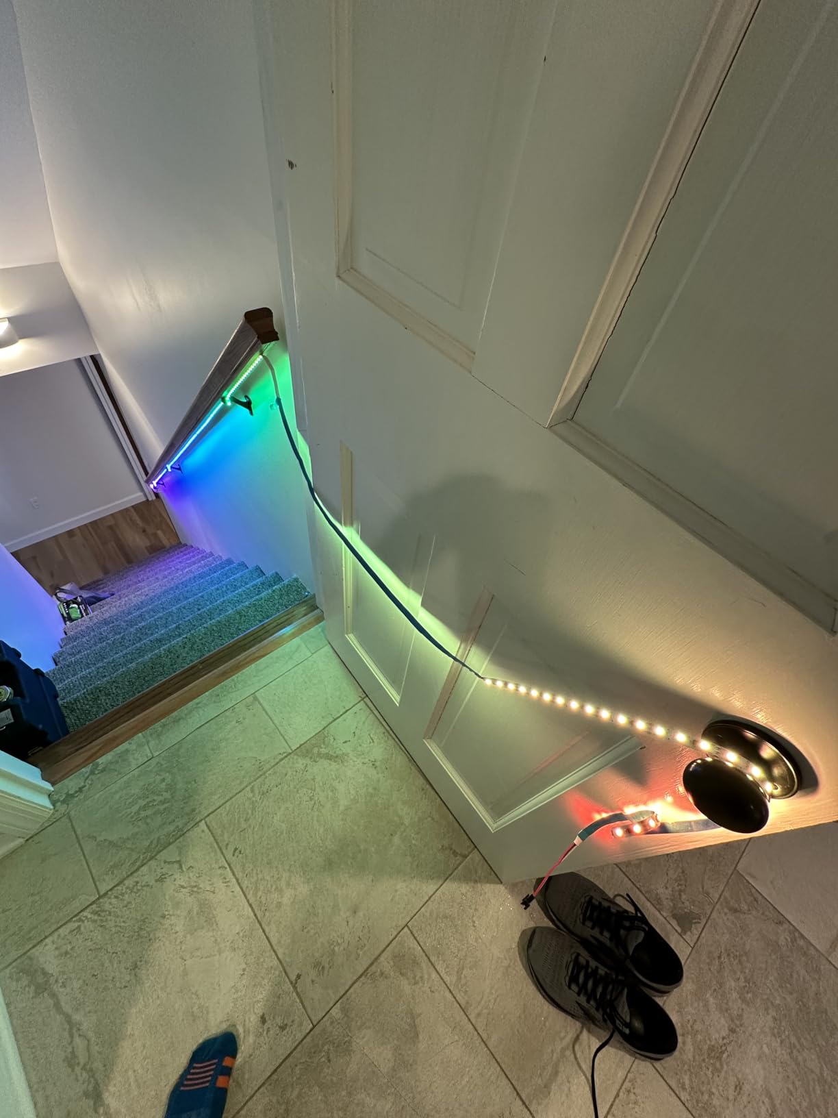 Motion Sensor with Daylight Sensor LED Stair Light Kit KMG-45, 16.4FT Warm White 3000K Cuttable LED Strip Light for Indoor Handrail Stair Lights customer photo 2