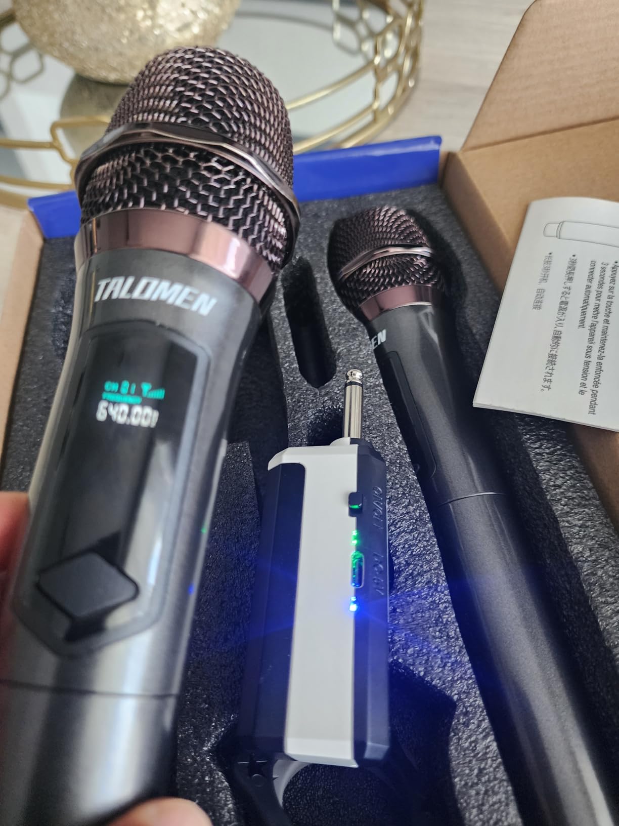 Wireless Microphone,Professional Dual Handheld Cordless Dynamic Mic System with Rechargeable Receiver(160 Ft),Karaoke Microphone Set for Singing,Karaoke,Wedding,DJ,Party,Speech,Church,K60-2 customer photo 1