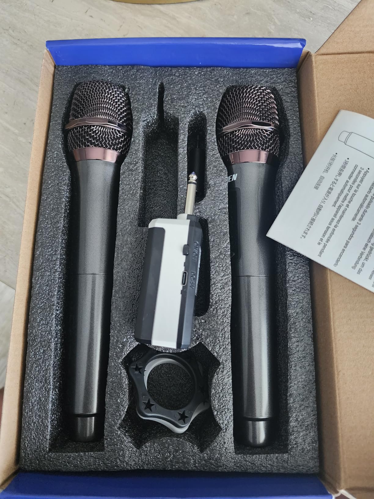 Wireless Microphone,Professional Dual Handheld Cordless Dynamic Mic System with Rechargeable Receiver(160 Ft),Karaoke Microphone Set for Singing,Karaoke,Wedding,DJ,Party,Speech,Church,K60-2 customer photo 2