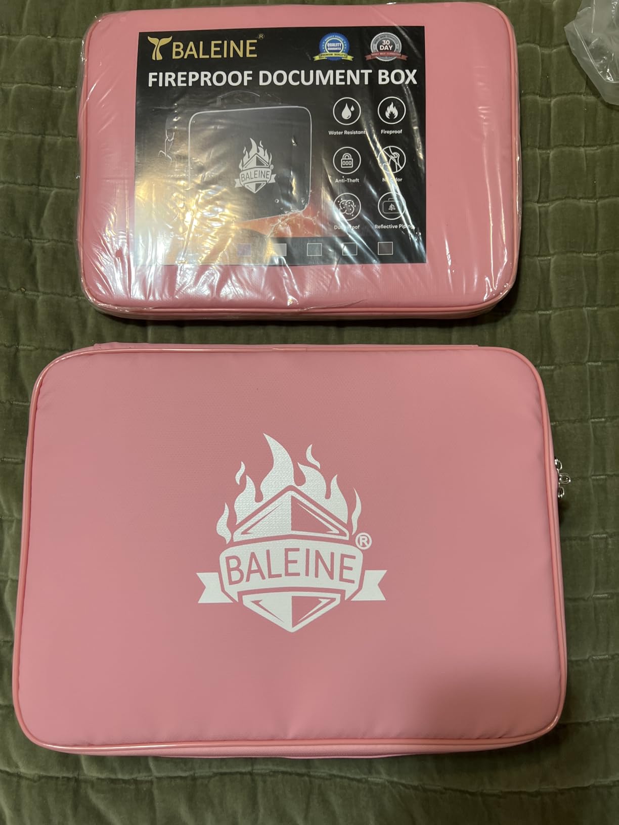 BALEINE Fireproof Document Box with Lock, Portable Fireproof Document Bag Waterproof Fire Proof File Boxes for Documents, File Organizer Box for Important Paperwork (Black, 15x11x4) customer photo 1