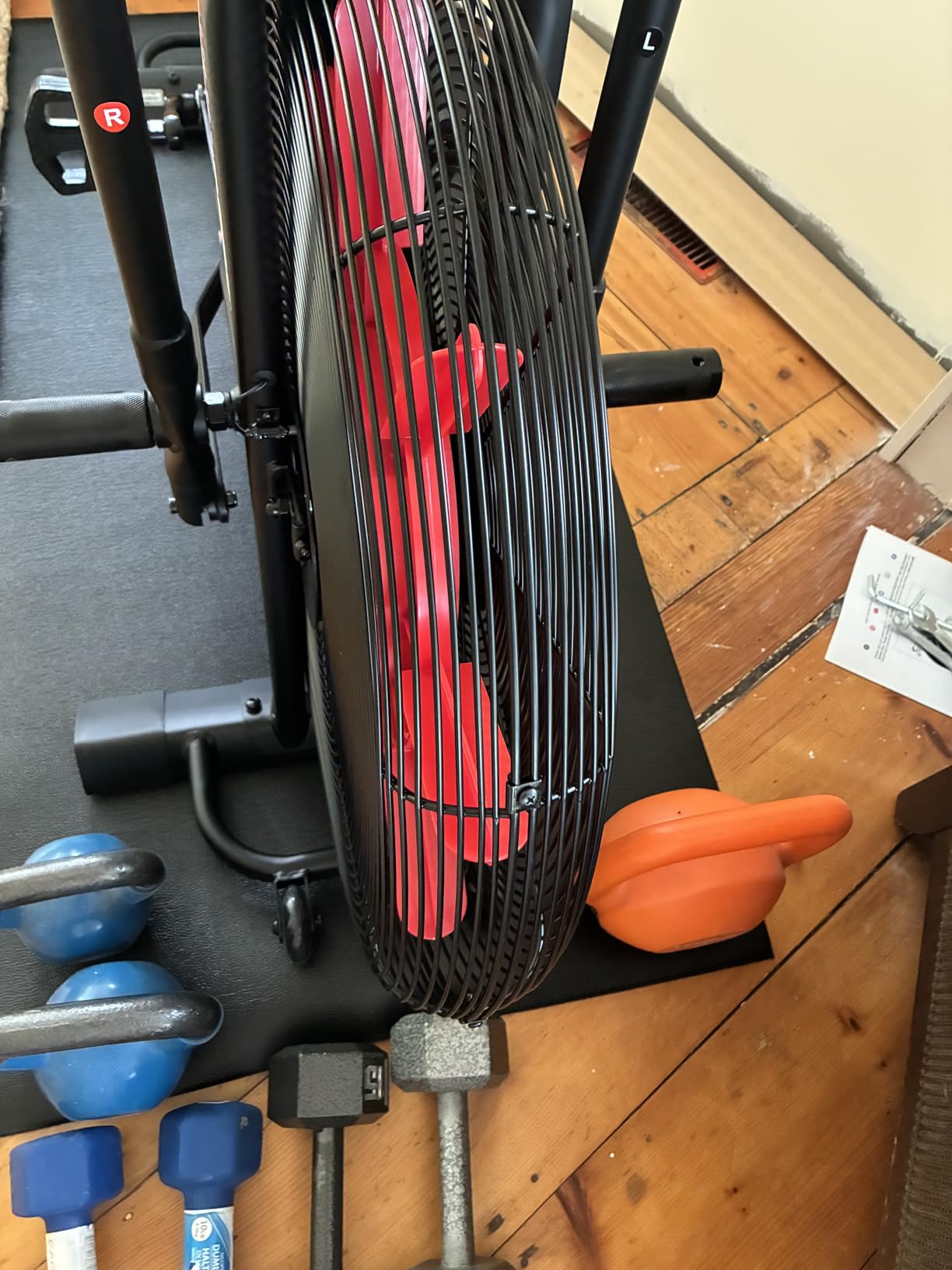 Sunny Health & Fitness Premium Smart Cross-Training Fan Bike, Air Resistance Cardio Machine w/330lb Capacity for Intensive Home Workout, Customizable Monitor w/Free SunnyFit App Connection-SF-B223018 customer photo 2