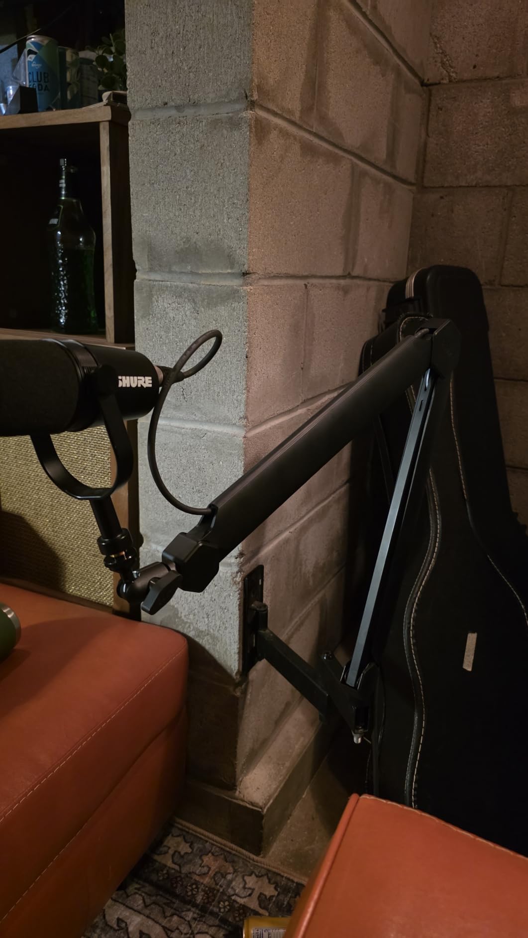 FIFINE Mic Arm Stand, Microphone Boom Arm with Desk Clamp, Cable Channels, 3/8