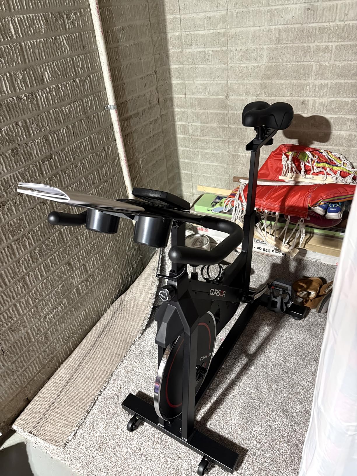 CURSOR FITNESS Exercise Bike, Brake Pad Stationary Bike for Home with Exclusive App customer photo 1