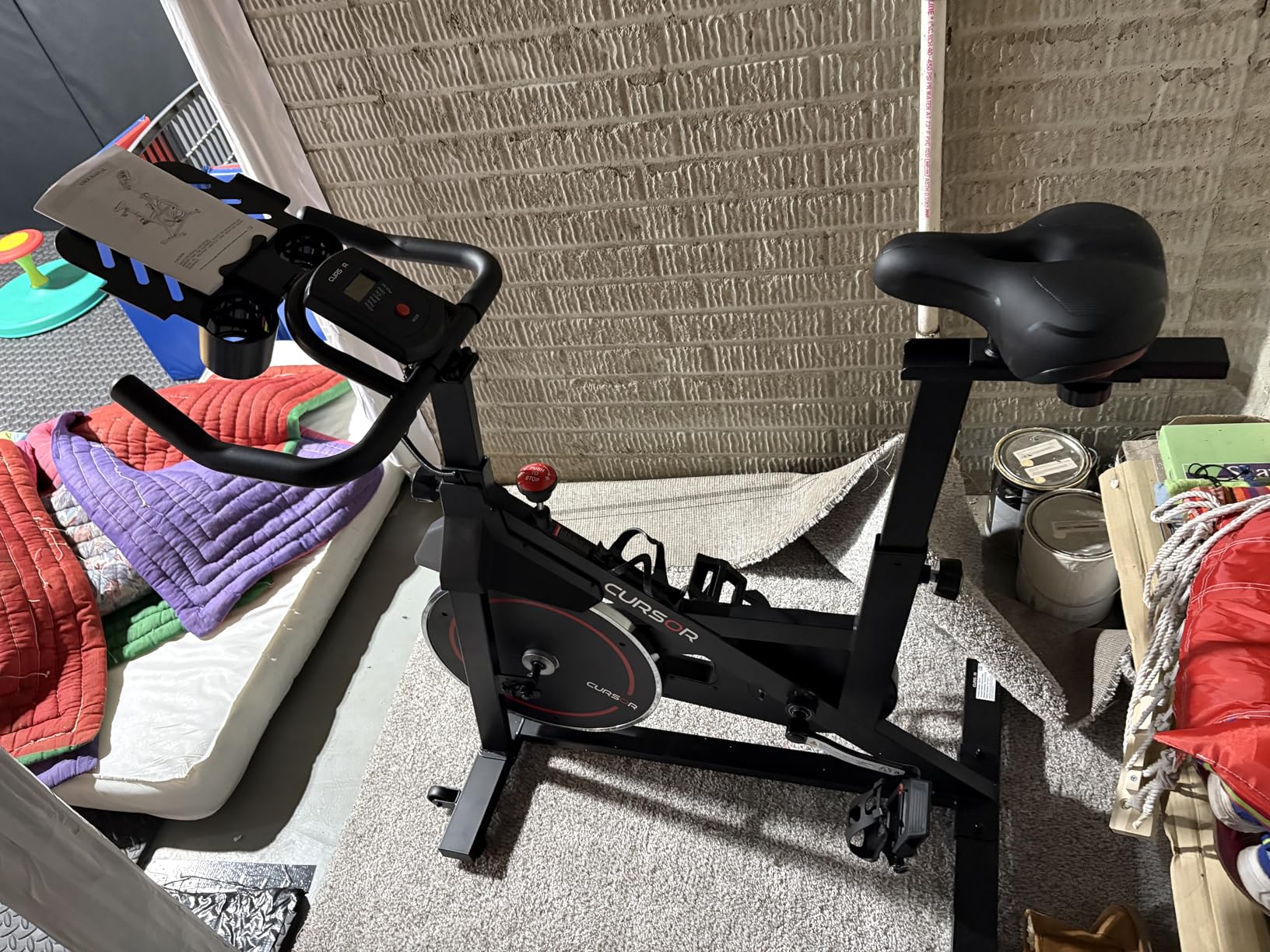 CURSOR FITNESS Exercise Bike, Brake Pad Stationary Bike for Home with Exclusive App customer photo 2