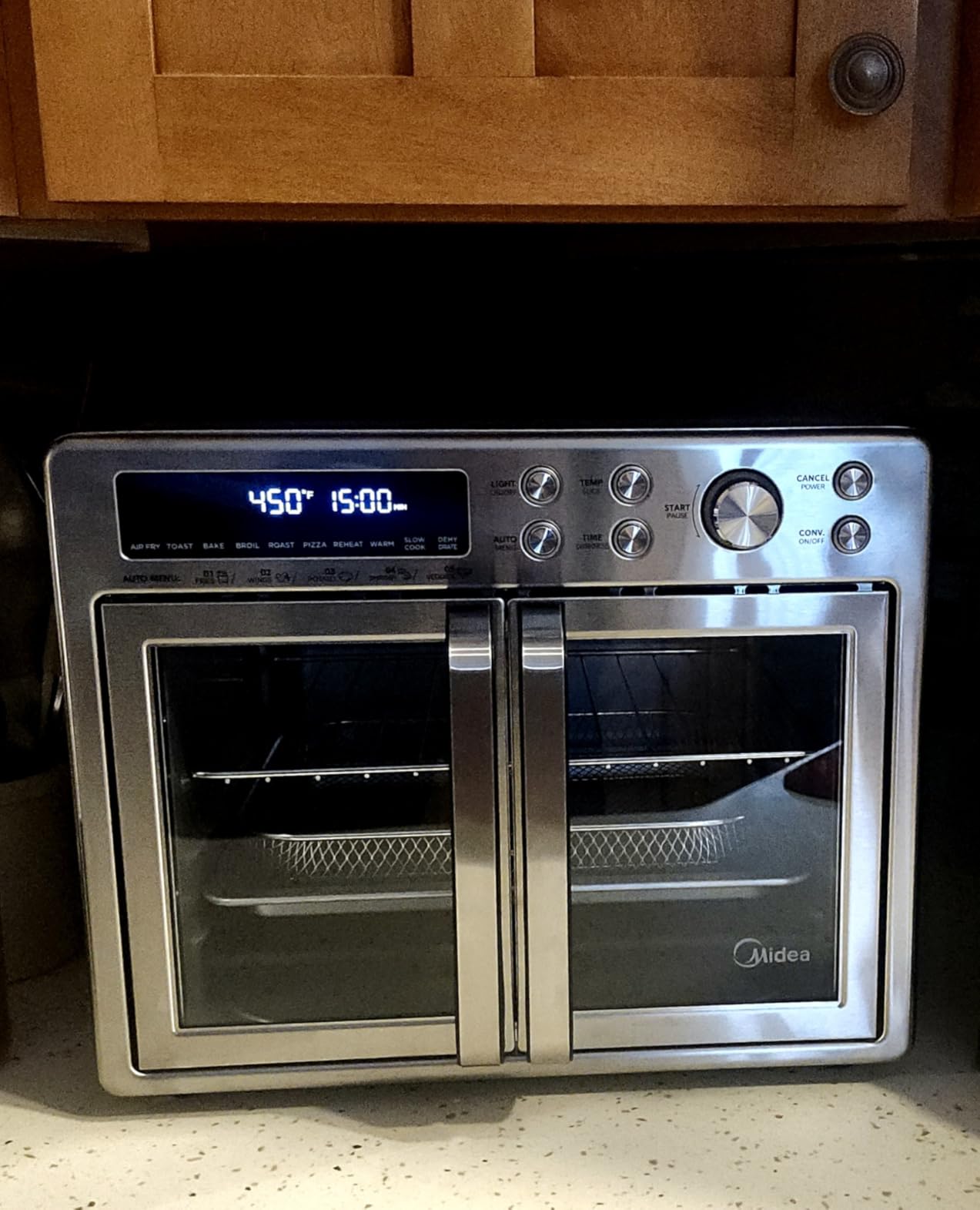 Midea Flexify French Door Toaster Oven Air Fryer Combo, 26.4 QT, Extra Large Air Fryer Countertop Oven 10-in-1 Combo, 25% Faster Cooking and 90% Less Oil, Stainless Steel customer photo 1