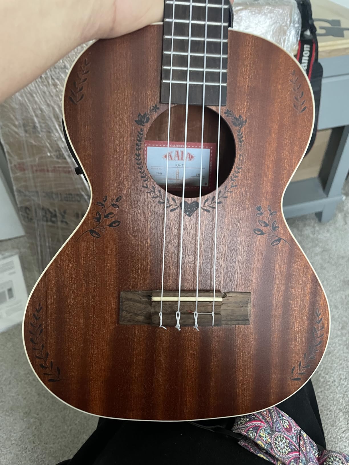 Ukulele Piezo Pickup with Preamp 3-Band EQ Equalizer Ukulele Pickup Preamp Tuner System with LCD Display and Volume Control Guitar Pickup 1 Set customer photo 2