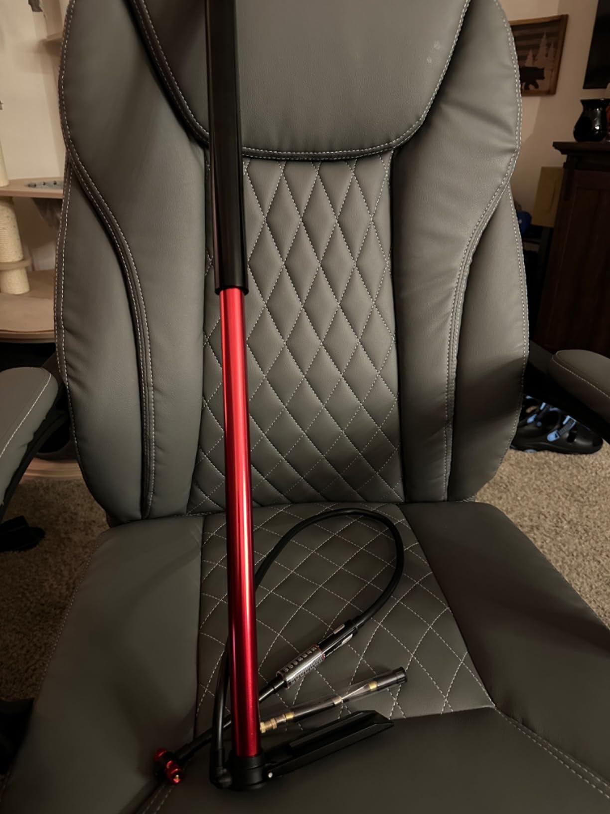 Tiakia Bike Pump with Gauge, High Pressure Bicycle Pump High Volume Portable Hand Air Pump Fit Presta, Schrader Valves Aluminum Bike Tire Pump for Mountain Road Bike, Strollers, Balls customer photo 2