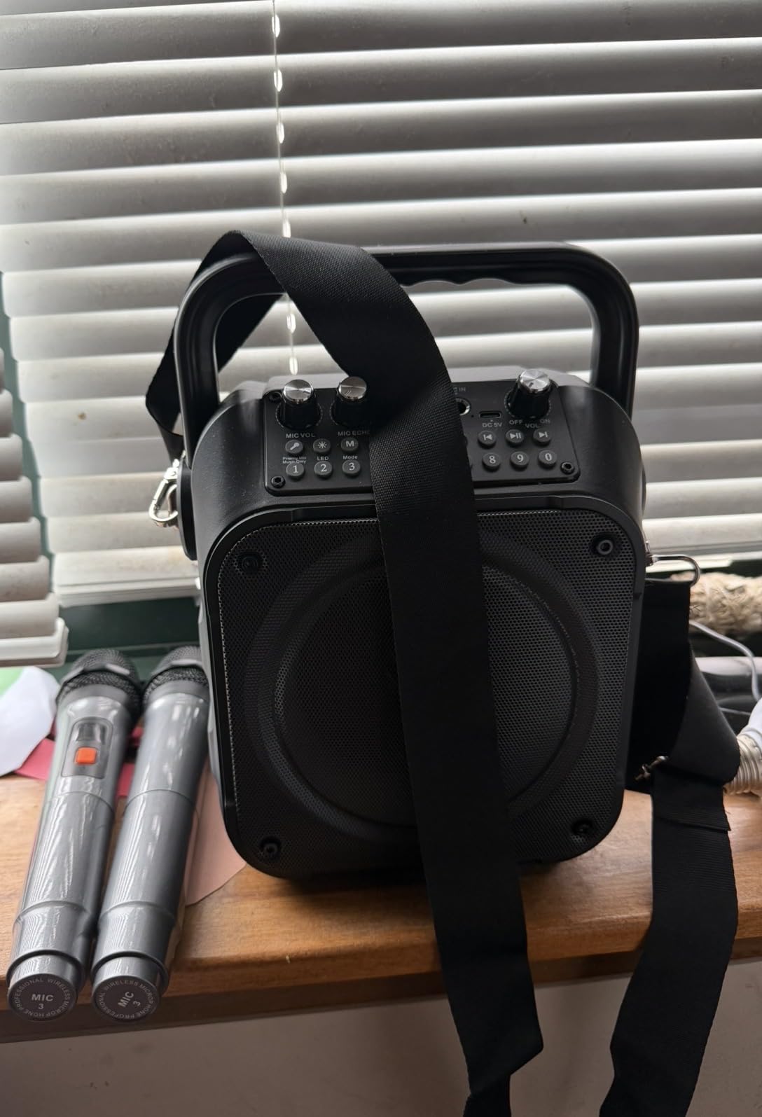 Karaoke Machine, Portable Bluetooth Speaker with 2 Wireless Microphones for Adults & Kids with Lights, Karaoke Microphone with PA System Supports USB/TF/REC/FM/AUX for Home Party customer photo 2