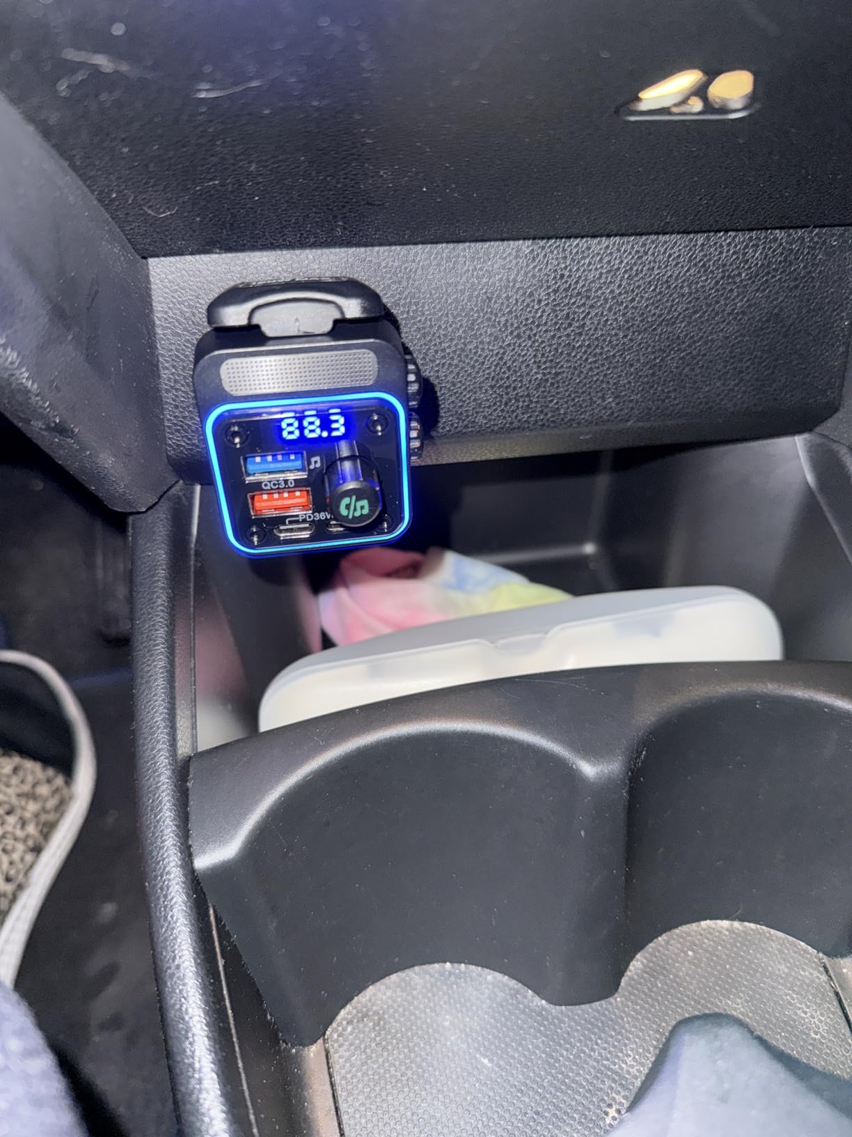 Nulaxy 54W Bluetooth 5.3 Car Adapter Charger 4-Port Fast Charging [PD36W & QC3.0 18W], Wireless Radio FM Transmitter with Deep Bass Player, 5 Colors LED Backlit, Hands-Free Calling, Support USB Drive customer photo 2