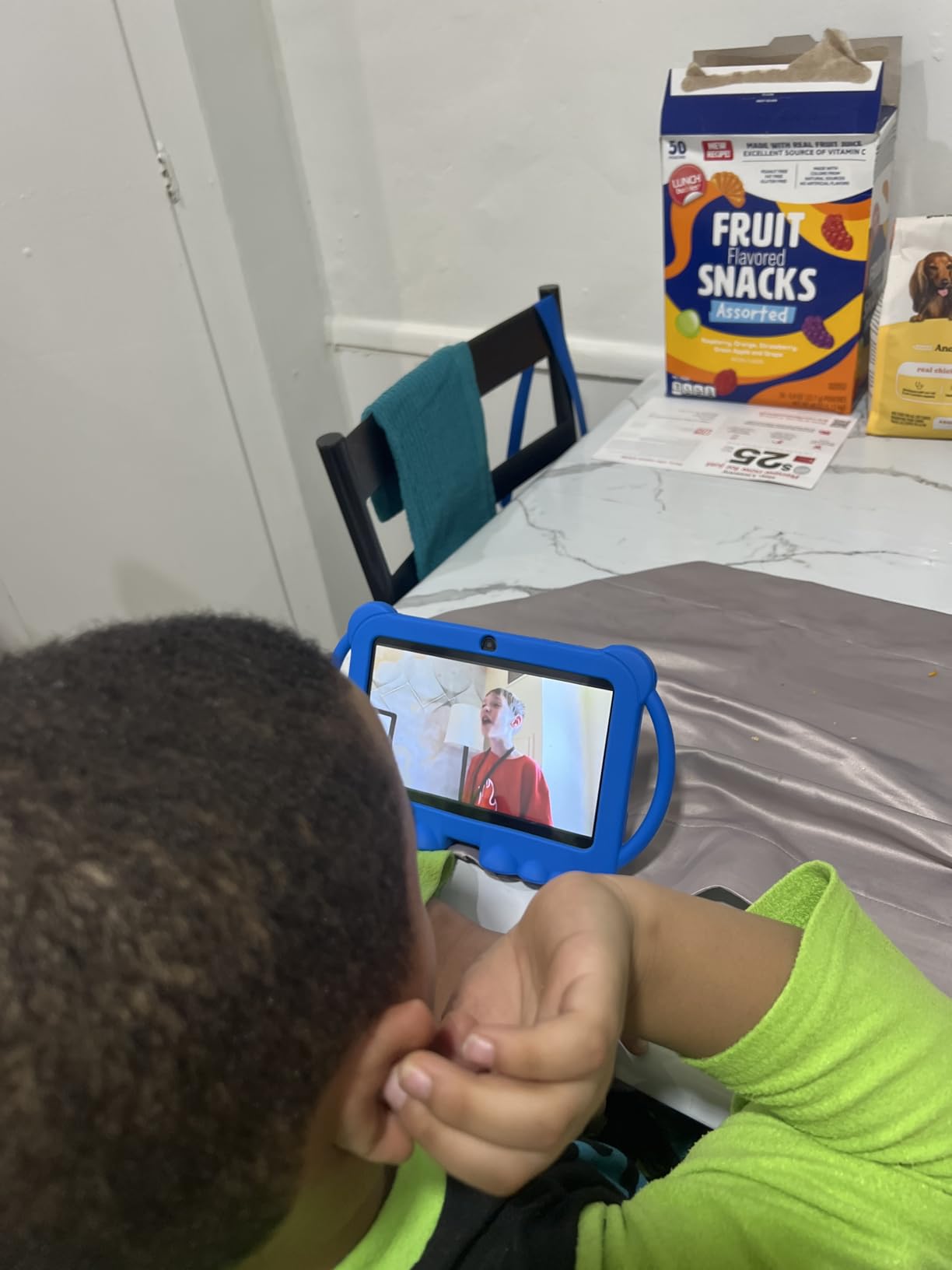 Kids Tablet 7 inch Android 12.0 for Toddler, 4GB RAM 32GB ROM Bluetooth IPS Screen Parental Control Dual Camera Shockproof Case for Educational Games, (Blue) customer photo 2