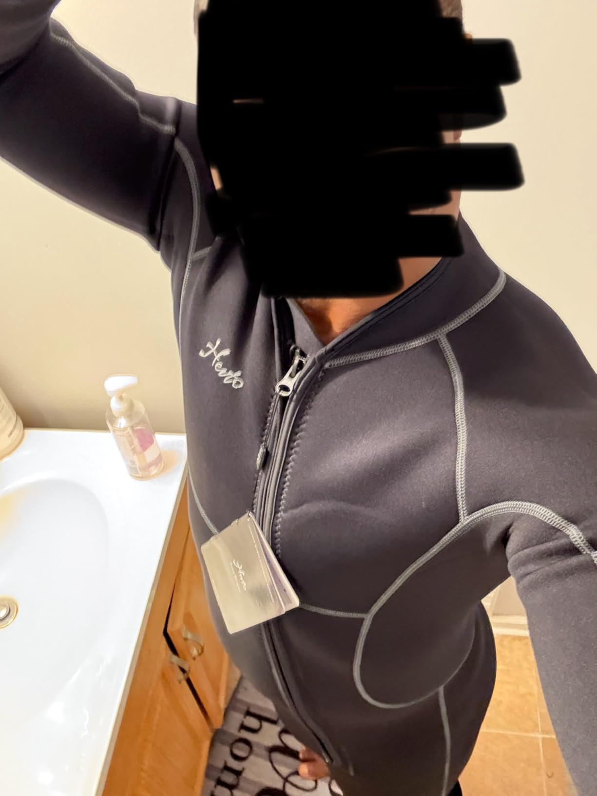 Hevto Men Wetsuits 3/2mm Neoprene Wet Suit Back Front Zip in Cold Water for Surfing Swimming Diving customer photo 1