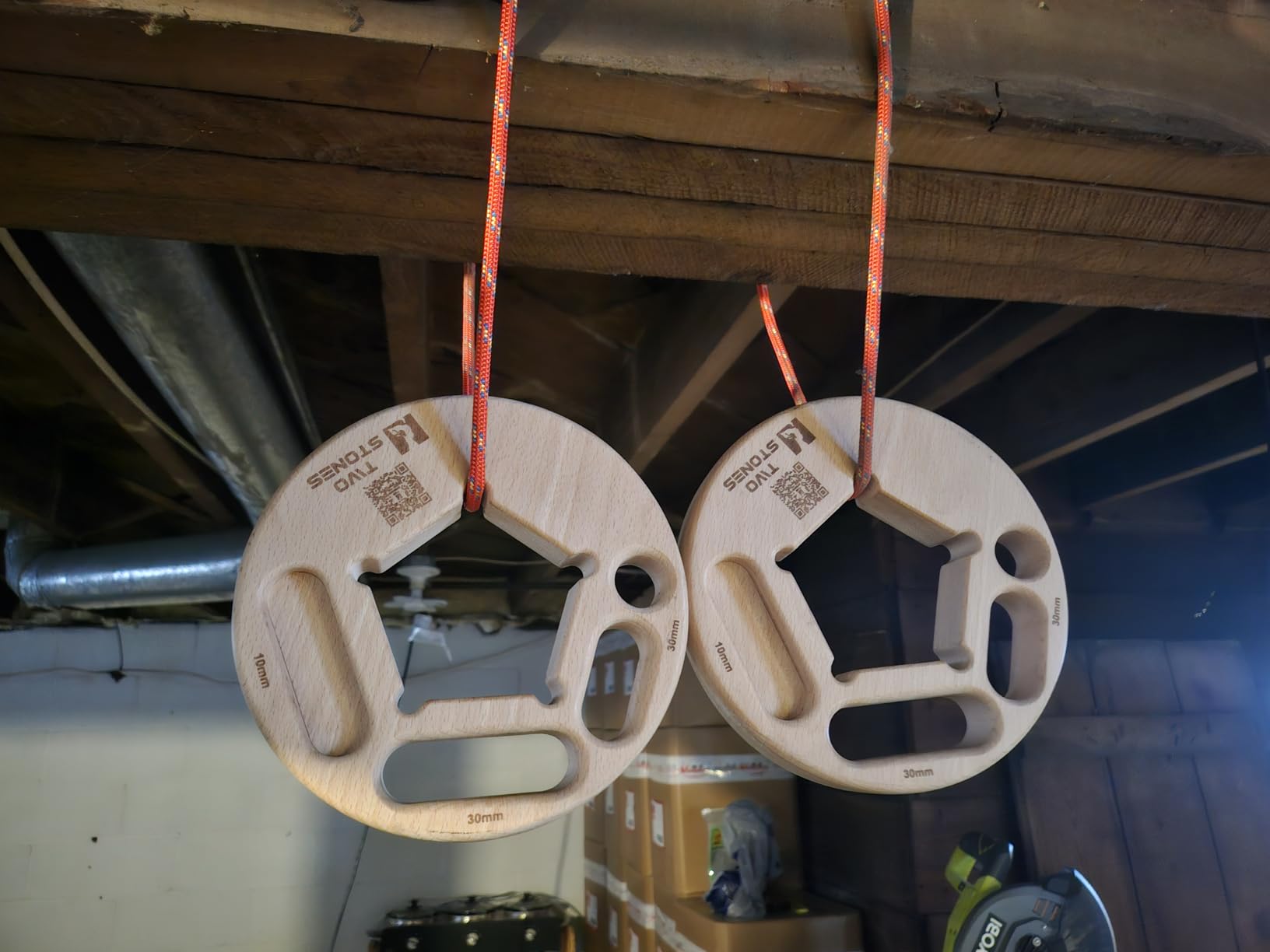 TWO STONES Portable Hangboard Rock Climbing, Pull Up Rings as Portable Rock Climbing Training Board with Pockets and Edges for Rock Climbers customer photo 1