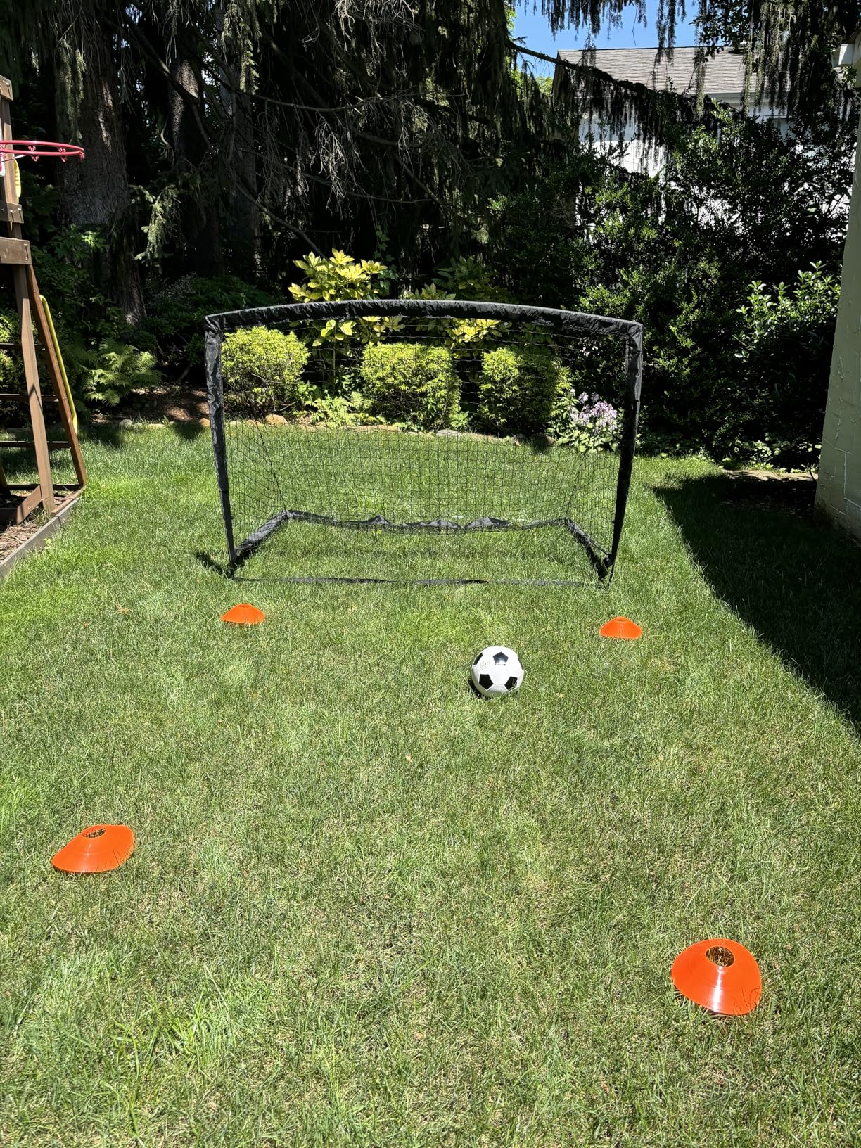 Portable Pop Up Soccer Goal - 6x4ft Backyard Training Equipment with Soccer Ball, Scoring Target Cloth, and Conesl,Fencing Training Equipment，Baseball & Softball Protective Screens customer photo 2