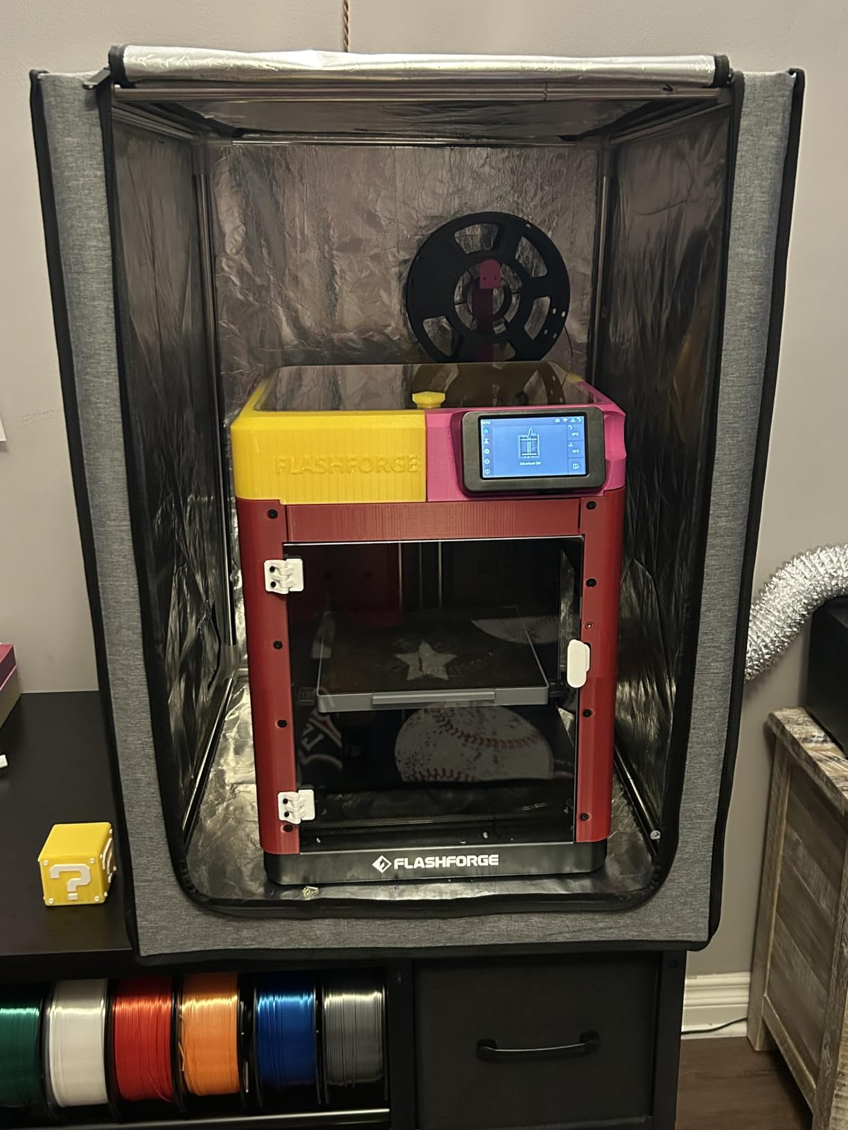 Multifunctional 3D Printer Enclosure w/Adjustable Ventilation Kit Eliminate Odors Tent Cover Compatible with Anycubic Photon Mono, Elegoo Saturn/Mars 3/4 and Creality Halot Series Resin 3D Printer customer photo 1