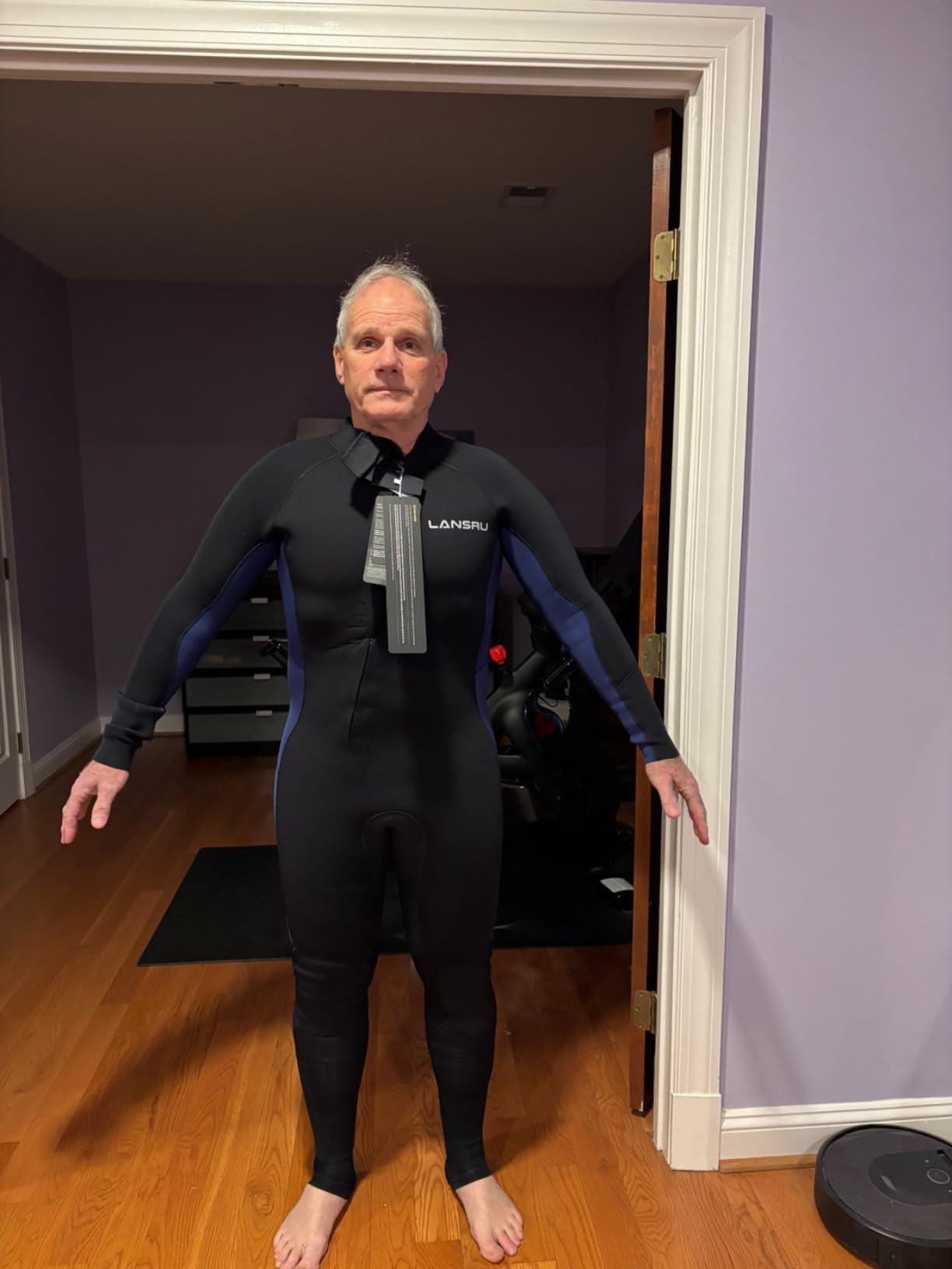 Wetsuit, 5/4mm Upgrade CR Neoprene Wetsuits for Men and Women, Ideal Thermal Wet Suit in Cold Water, Front Zip for Surfing Snorkeling Diving Swimming customer photo 1