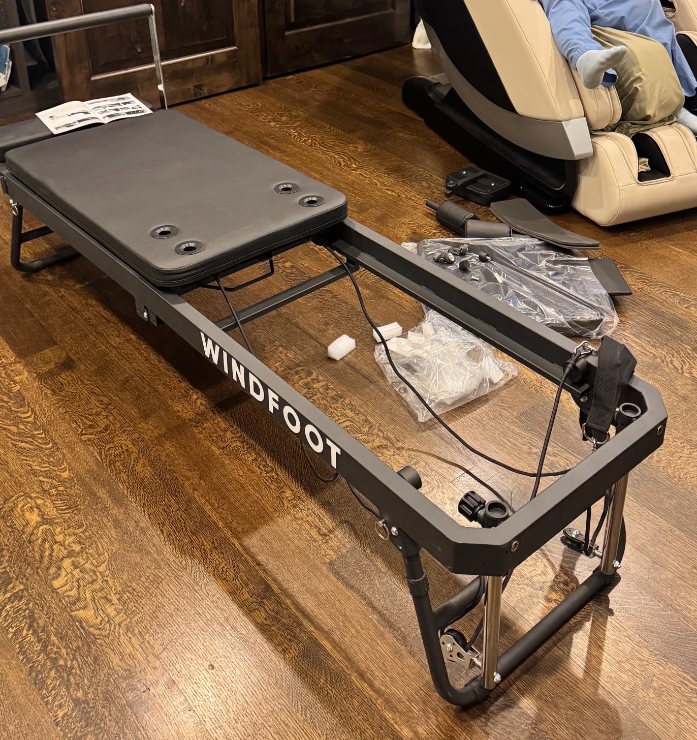 Pilates Reformer Machine Equipment with Springs & Cords for Home Workout, Foldable Pilates Equipment with Jump Board for All Level Users customer photo 1