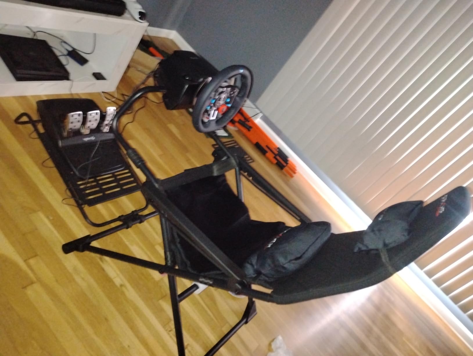 GTPLAYER Sim Racing Cockpit Foldable & Adjustable for High Performance Sim Racing Compact & Flexible Supports All Steering Wheels & Pedals for PC Wheel and Pedals Not Included(Black) customer photo 1