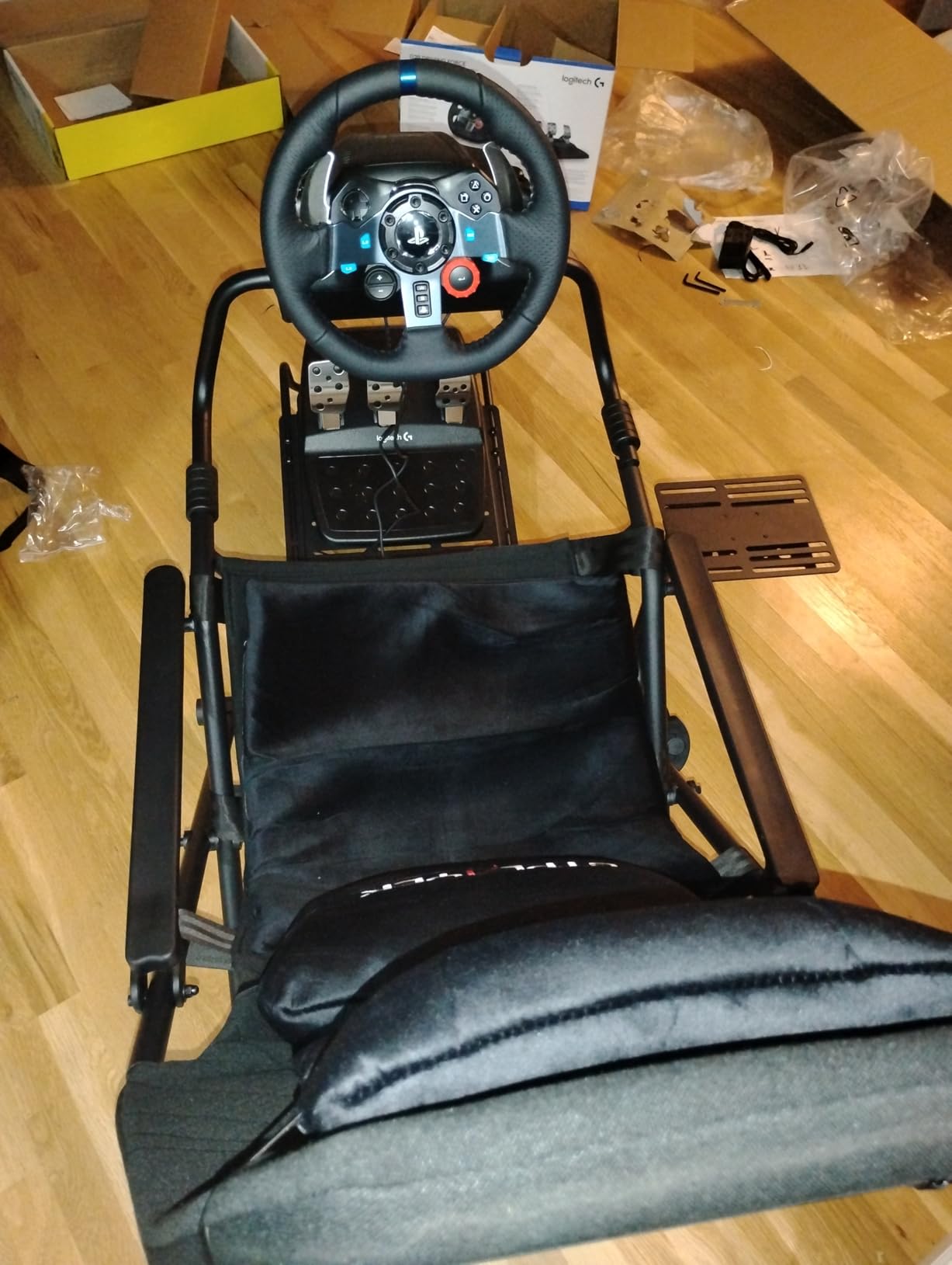 GTPLAYER Sim Racing Cockpit Foldable & Adjustable for High Performance Sim Racing Compact & Flexible Supports All Steering Wheels & Pedals for PC Wheel and Pedals Not Included(Black) customer photo 2