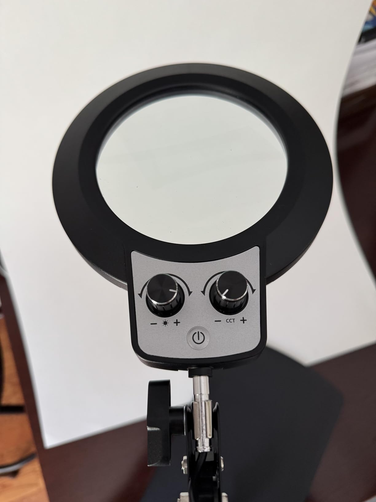 HITTI 12X Ultra Long Magnifying Glass with Light and Clamp, Upgrade Infinite Color and Brightness Workbench Light, Hands Free LED Magnifier Light and Stand for Crafts Reading Painting Soldering Hobby customer photo 2