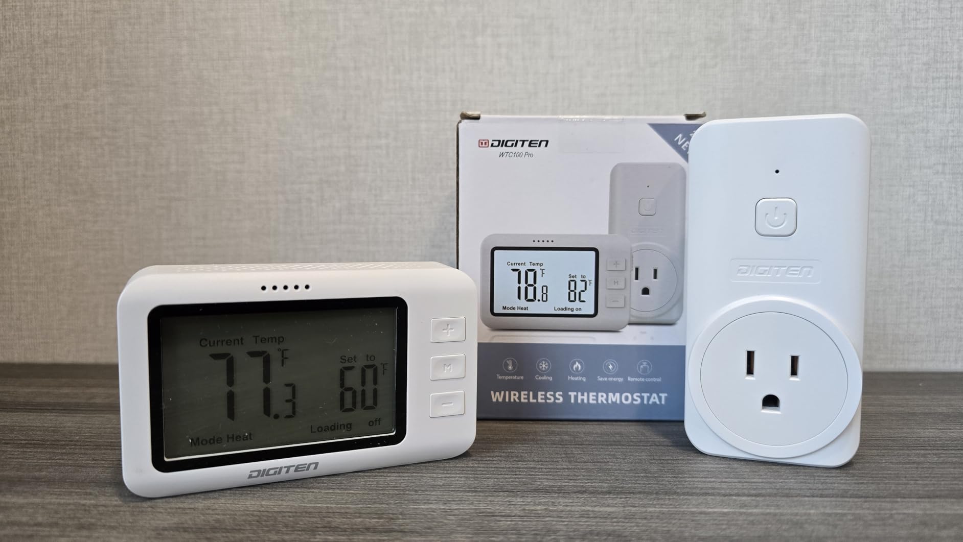 DIGITEN Wireless Thermostat WTC100 Pro Temperature Controller for Cooling & Heating, Remote Controlled Outlet, Easy-to-Use and Non-Programmable Plug in Thermostats for Home customer photo 1