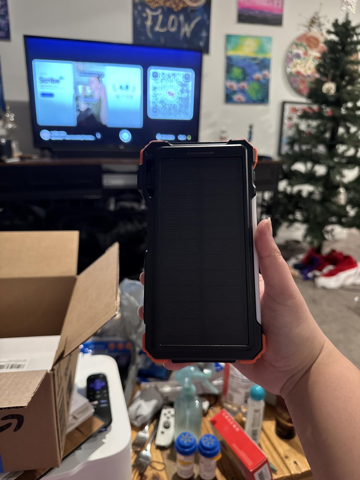 BLAVOR Solar Power Bank 20000mAh Built-in Cables, Wireless Charger for Apple Watch, 20W Fast Charging Battery Pack with USB C, Flashlight, Solar Charger for iPhone, iPad, iWatch, Samsung customer photo 1