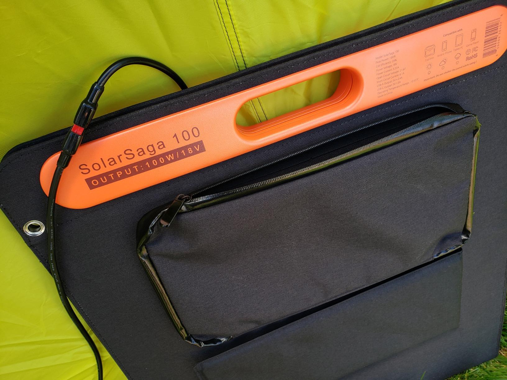 SolarSaga 100W Bifacial Portable Solar Panel for Explorer 240/300/500/1000/1500 Power Stations, Foldable Solar Cell Solar Charger with USB Outputs for Phones, Rooftops, Outdoor Camping and RVs customer photo 2