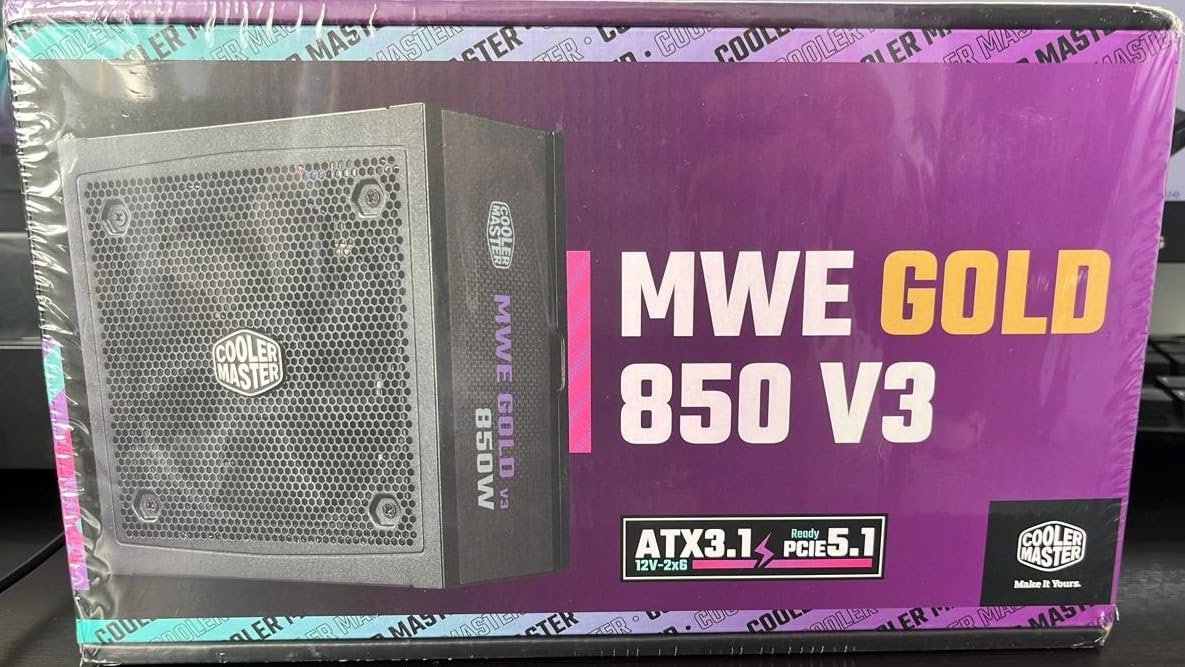 Cooler Master MWE Gold 850 V3 Full Modular PSU, 850W, 80+ Gold, ATX 3.1 | 90° | PCIe 5.1, Designed Ready Nvidia RTX 5080 | AMD RX 9070 XT, Zero-RPM Mode, Hexagonal Fan Cover, 10-Year customer photo 2