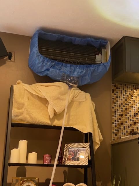 Mini Split Cleaning Bag 360 Waterproof Design Fits Systems 27in - 39in Long Mini Split Cleaning Kit Includes Overspray Guards and Drain Hose customer photo 2