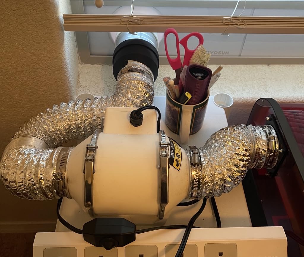 Powerful 3 Inch Inline Duct Ventilation Fan AC Vent Blower Exhaust Fan w/ 1.5M Pipe, Enhanced Air Flow, Low Noise for 3D Printer Enclosure, Laser Engraver Cover, Resin, Greenhouse Ventilation Equipment customer photo 1