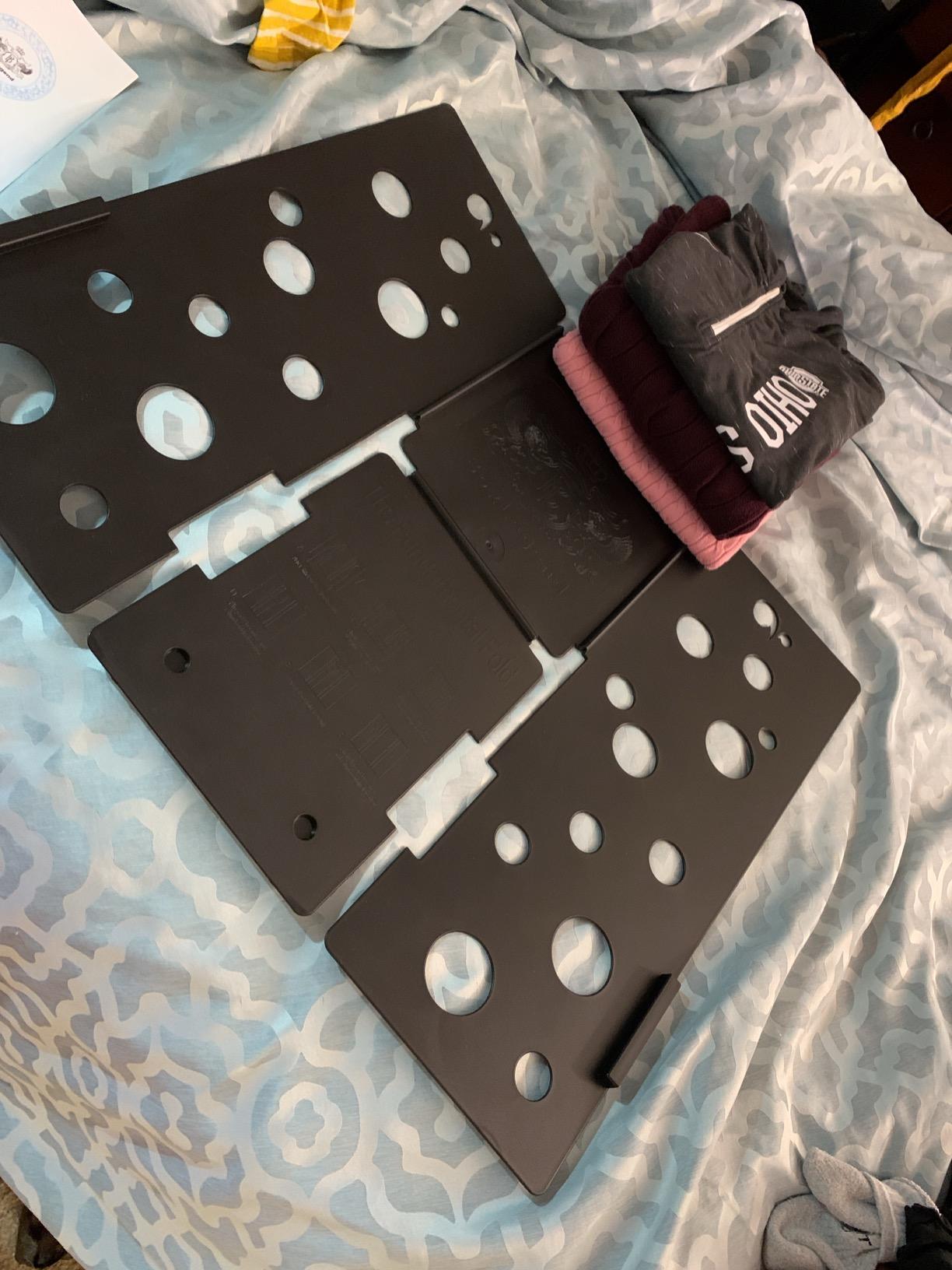 BoxLegend V5 Shirt Folder Clothes Folding Board t Shirt Folder Assemblable Clothes Folder Easy and Fast to fold Clothes Laundry Helper Assistant for Professional Laundry Folder Folding Tool, Blue customer photo 1