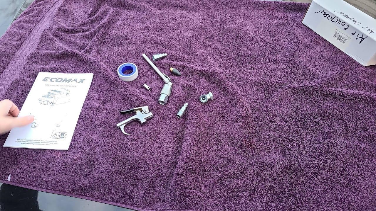 ECOMAX Air Compressor 6 Gallon 150 PSI Pancake Portable Oil-free Tank with 10 PCS Accessories Kit customer photo 2