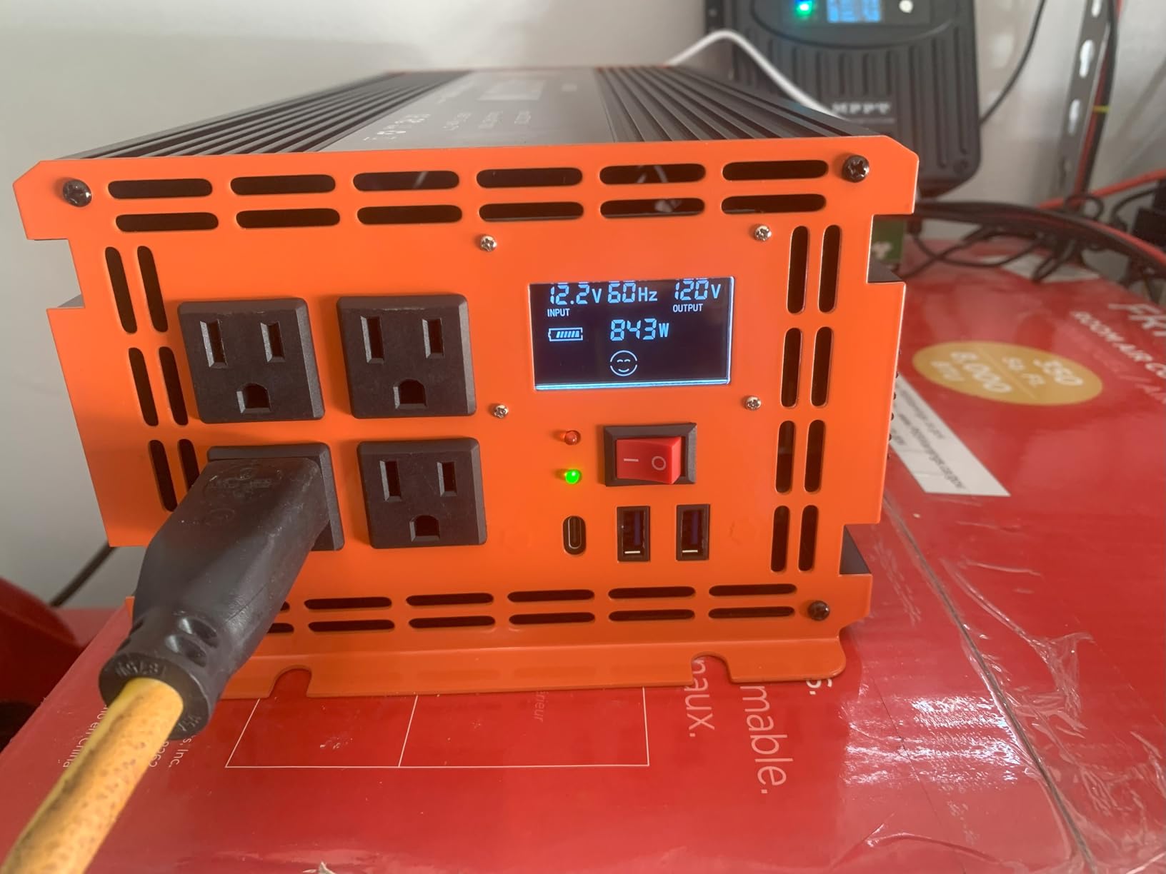 4000 Watt Power Inverter 12V DC to 110V/120V AC Converter Peak Power 8000W Car Inverter with LCD Display 4 AC Outlets, 2 USB & Type-C Port for RV, Truck, Off-Grid Solar System with Remote Controller customer photo 2