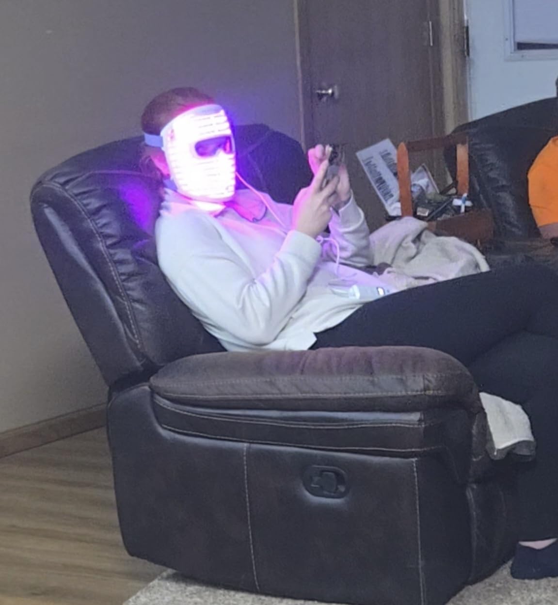 iRestore LED Face Mask for Youthful Skin, Red Light Therapy for Face, Red, Blue & Infrared Therapy for Wrinkles, Fine Lines, Dark Spots with 360 LEDs, Skincare Device for Women & Men customer photo 1