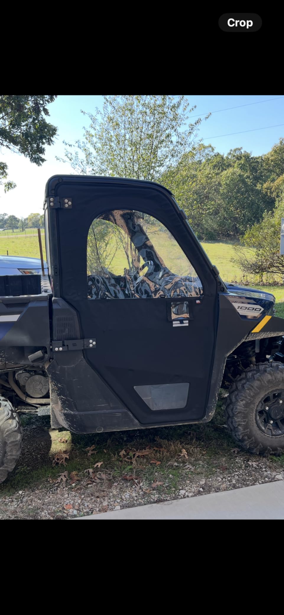 KEMIMOTO UTV Doors with Steel Frame Compatible with Polaris Ranger 1000/ XP1000 2020-2026, Waterproof Tear-Resistant Embossed PVC Oxford Fabric Cab Enclosure Upper Window Replace #2882902 customer photo 1