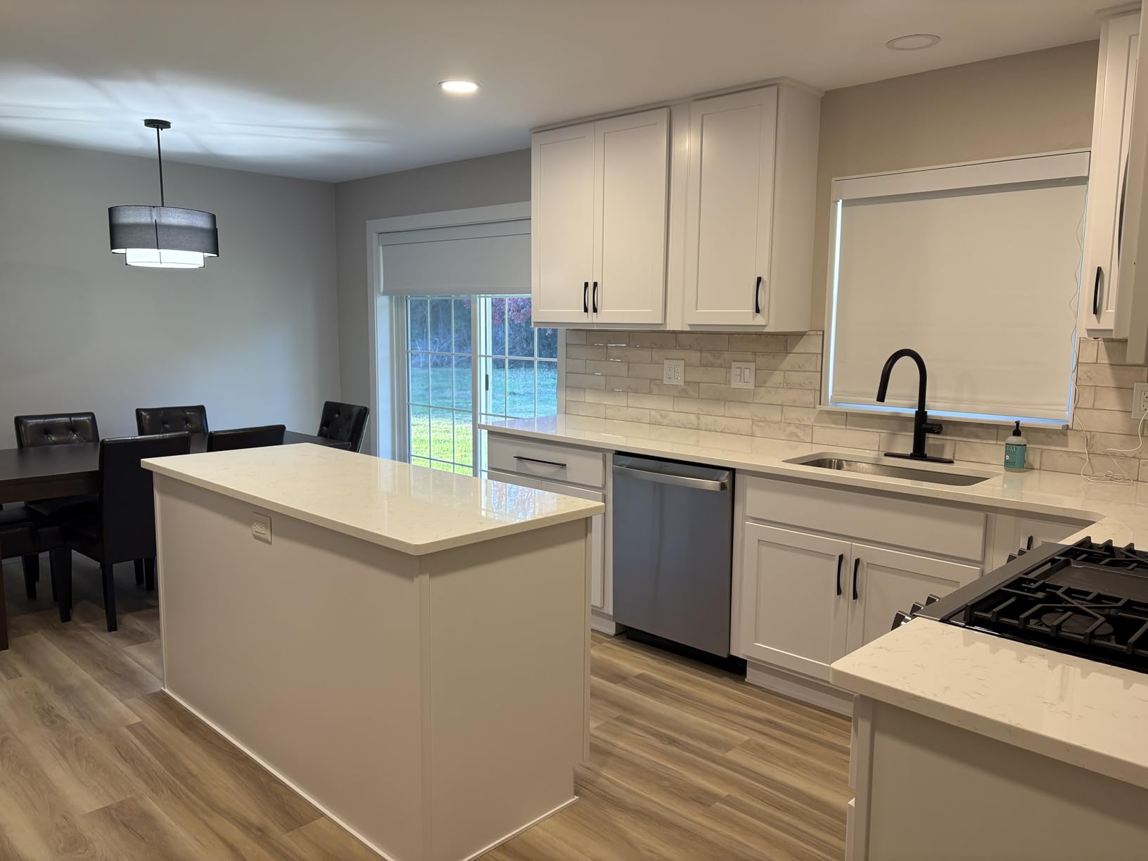 Kincmo Motorized Blinds with Remote, 100% Blackout Motorized Roller Shades Work with Apple Homekit, Alexa, Google, Custom Electric Blinds with App, Voice Control (Linen White) customer photo 1