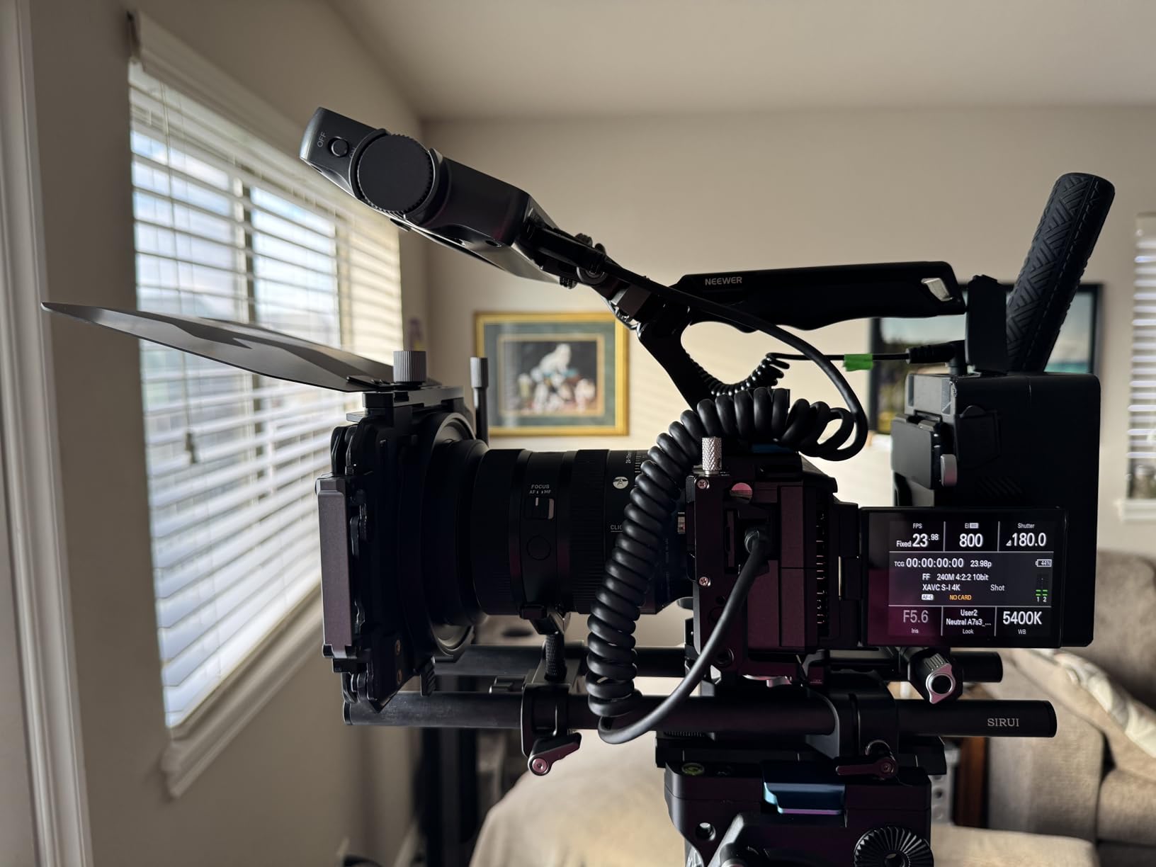 K&F CONCEPT Mini Matte Box +ND4+ND32 Filters Kit, DSLR Matte Box with Carbon Fiber Top Flag Square Filters Trays with 67/72/77/82/95mm Adapter Rings, for 4x5.65 Square UV ND Effect Filter customer photo 1