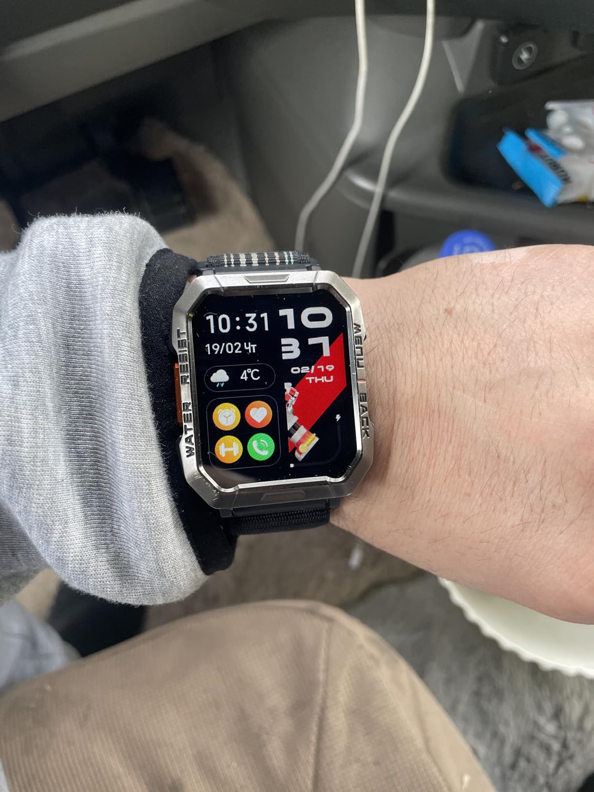 Military Smart Watch for Men (Answer/Make Calls), 2.01'' Smart Watch for Android and iPhone, Fitness Tracker with Flashlight/Compass/100 Days Battery/Heart Rate/Sleep/100+ Sport Modes (2 Straps) customer photo 1