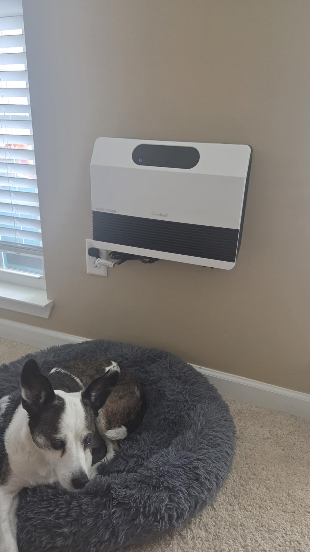 GiveBest Electric Wall Heater, Space Heaters for Indoor Use, 1500W Smart Heater with Adjustable Thermostat, Remote Control, Works with Alexa, 12H Timer Heat for Bedroom Office Home Garage RV, White customer photo 1