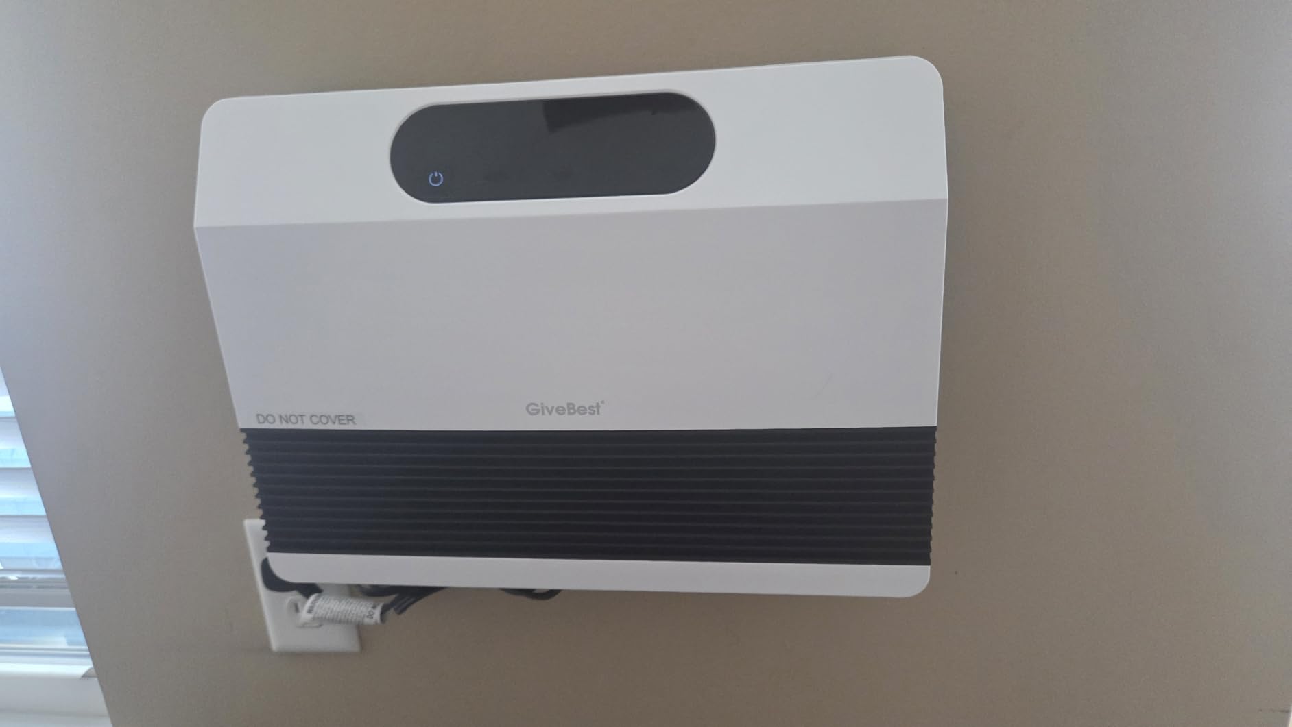 GiveBest Electric Wall Heater, Space Heaters for Indoor Use, 1500W Smart Heater with Adjustable Thermostat, Remote Control, Works with Alexa, 12H Timer Heat for Bedroom Office Home Garage RV, White customer photo 2