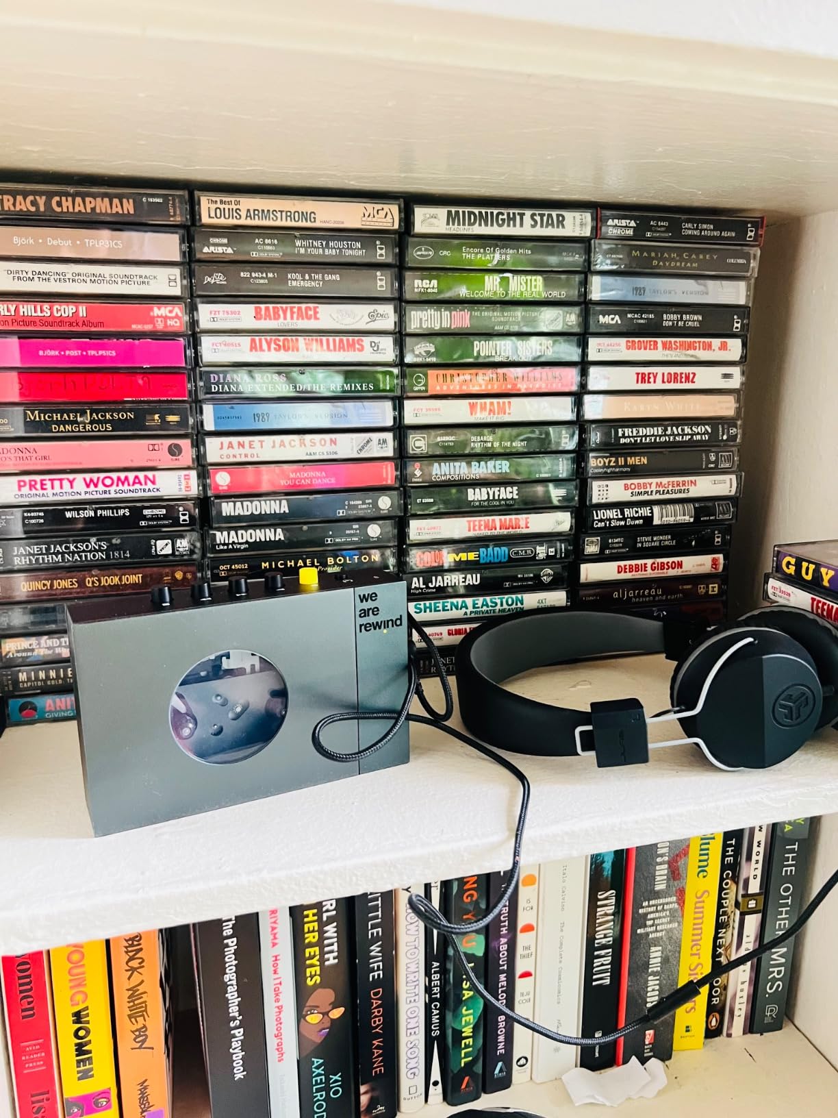 We are Rewind Portable Cassette Player - Cassette Tape Recorder w/Bluetooth Connection Speaker or Headphones, 3.5mm Audio Cable - (Amy, Black & Yellow) customer photo 1