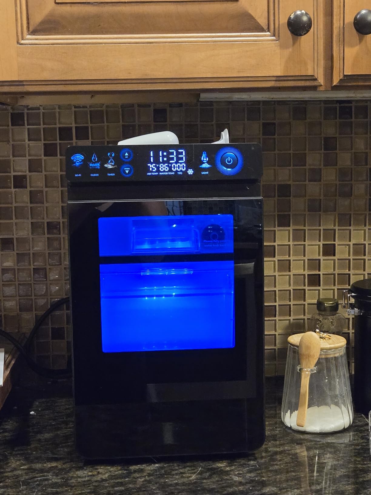 ecozy Smart Nugget Ice Maker Countertop, First Full-Color Smart Panel Ice Machine with APP Control, Double-Layer Insulation, 44 lbs/24H Soft Pellet Chewable Ice, Pull-Out Water Tank, Self-Cleaning customer photo 2