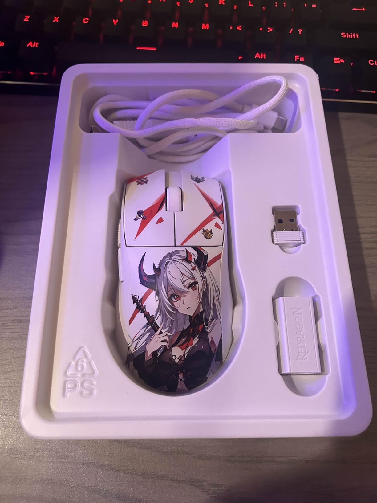 Redragon M916AK PRO 3-Mode Anime Gaming Mouse, 42G Ultra-Light 26K DPI Gaming Mouse w/Ergonomic Natural Grip Build, Full Programmable Buttons, Software Supports DIY Keybinds & DPI customer photo 1