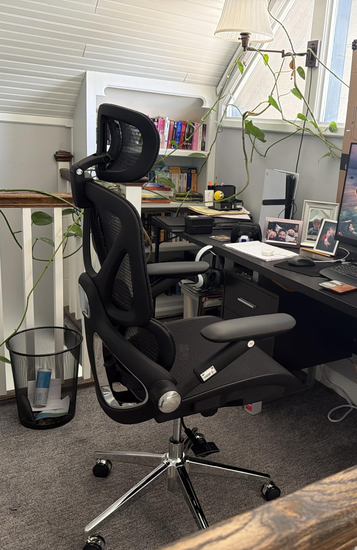 CAPOT Ergonomic Mesh Office Chair, Adjustable Lumbar High Back Desk Chair 400lbs, 4D Flip-up Arms, 3-Level Tilt Backrest, 3D Headrest, PU Wheels, Swivel Rolling Computer Seating for Long Desk Work customer photo 2