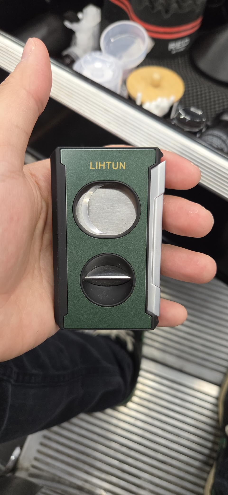 Cigar Cutter Guillotine 4 in 1 One Touch Straight Cut V Cutter with Cigar Punch Cigar Draw Enhancer, Stainless Steel Double Blade Cigar Clippers, Cuts Up to 60 Ring Gauge Cigars, Gift for Men customer photo 1