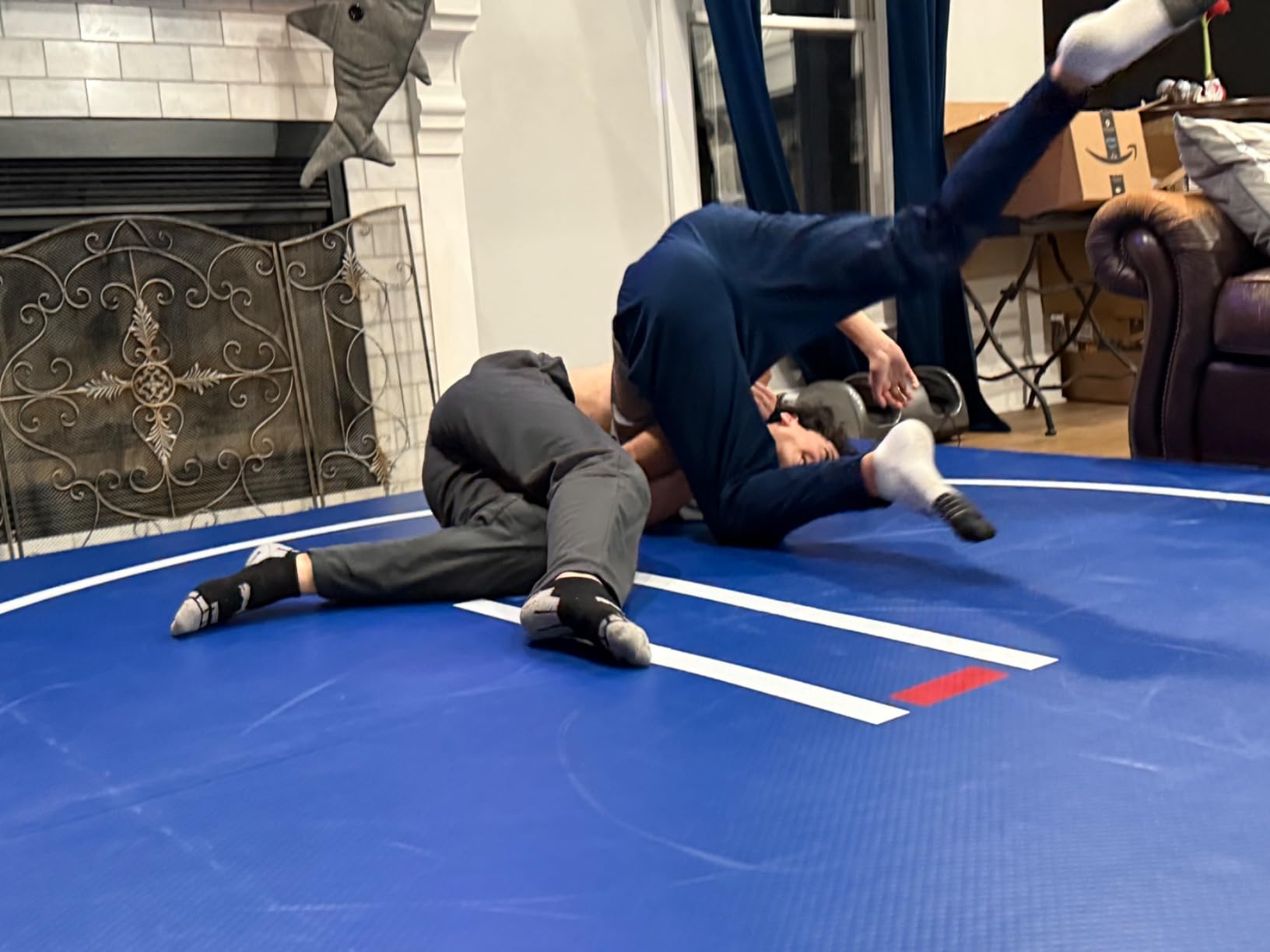 FBSPORT Inflatable Wrestling Mat 13ft /10ft /5ft, Outdoor and Indoor PVC Jiu Jitsu Mats, Gymnastics Training Mat Foldable for BJJ, MMA, Martial Art, Boxing, Grappling and Judo customer photo 2