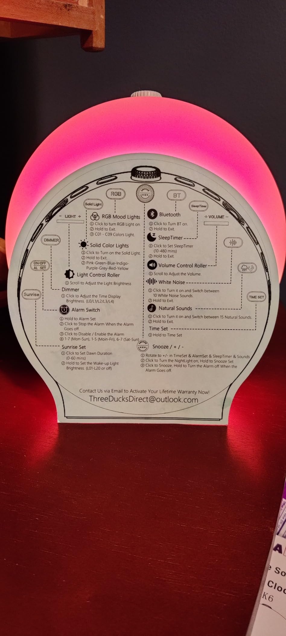 JALL Sunrise Alarm Clock White Noise Sound Machine with 22 Soothing Sounds, 17 NightLights, Bluetooth Speaker, Wake Up Light Alarm Clock for Bedrooms, Heavy Sleepers, Ideal Gift for Baby, Kids Seniors customer photo 2