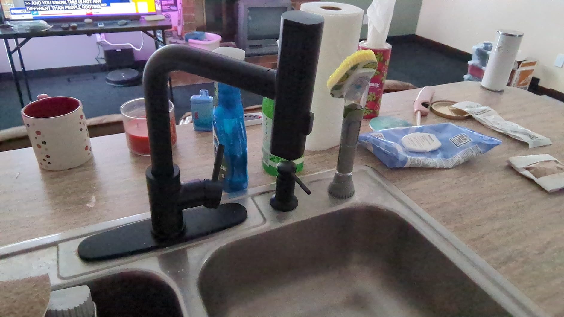 GIMILI Touchless Kitchen Faucet with Pull Down Sprayer, 15 Hight Brushed Nickel Single Hole Handle Kitchen Sink Faucets customer photo 1